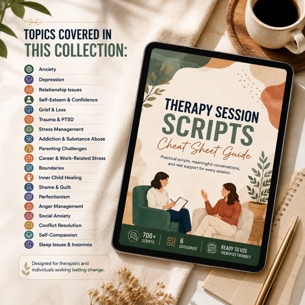 Therapy Session Scripts Guide, Psychotherapy Tools For Therapists