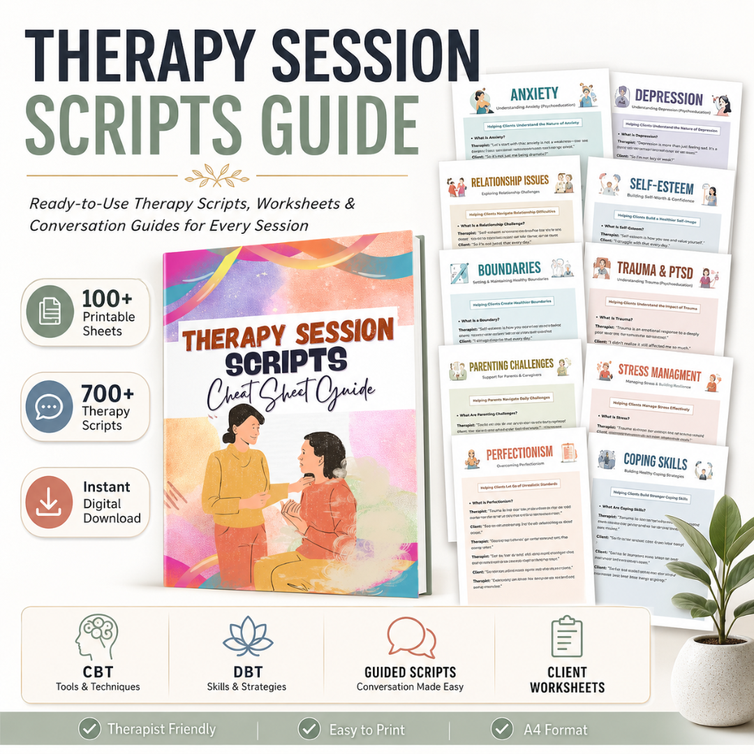 Therapy Session Scripts Guide, Psychotherapy Tools For Therapists