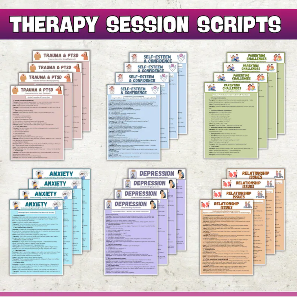 Therapy Session Scripts Guide, Psychotherapy Tools For Therapists