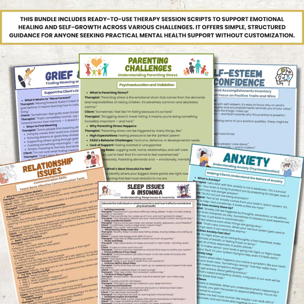 Therapy Session Scripts Guide, Psychotherapy Tools For Therapists