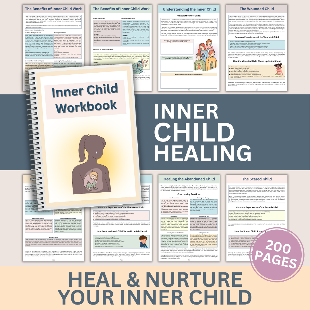 Inner Child Healing Worksheets, Therapy Bundle For Adults