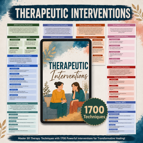 Therapy Interventions Guide, Mental Health Techniques For Therapists