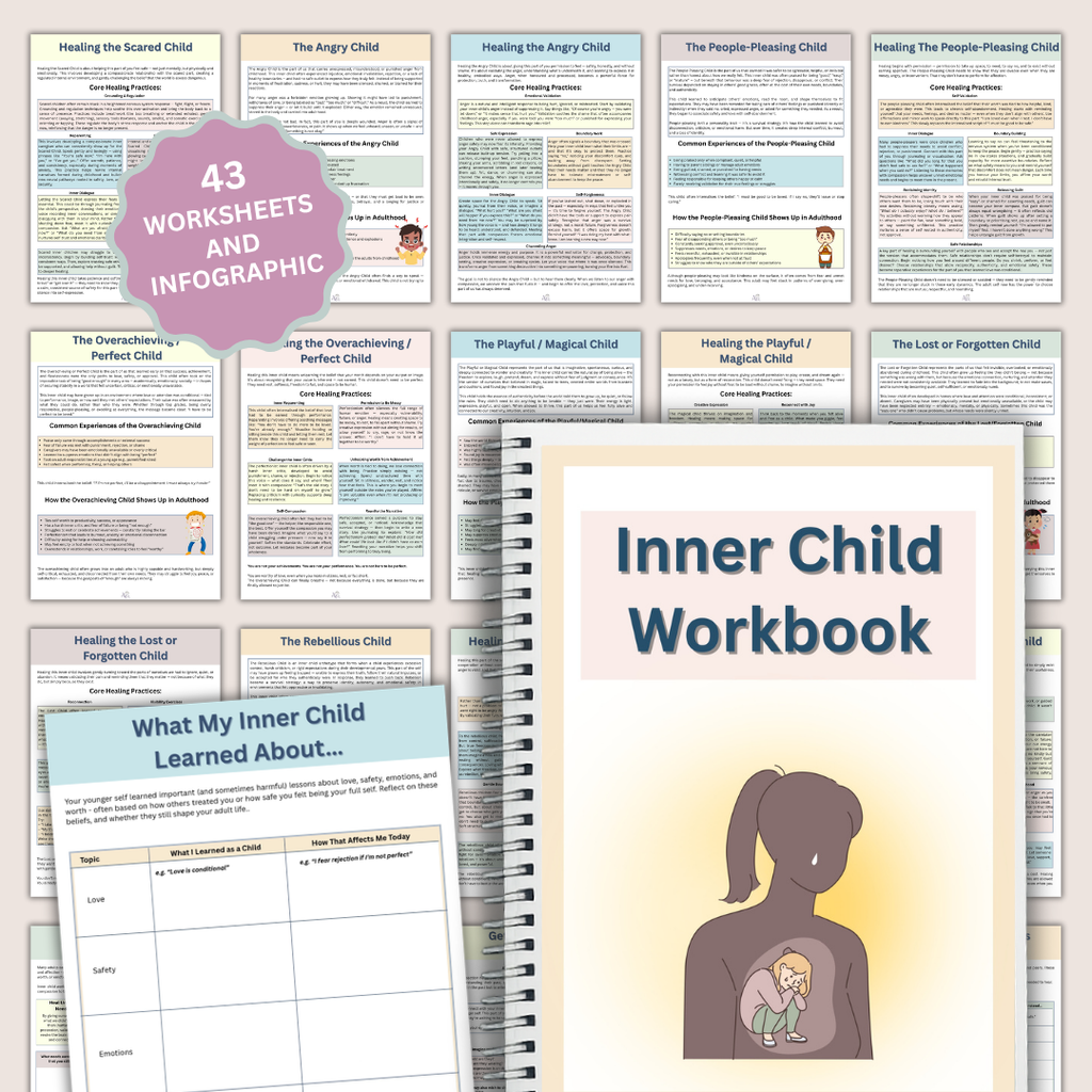 Inner Child Healing Worksheets, Therapy Bundle For Adults