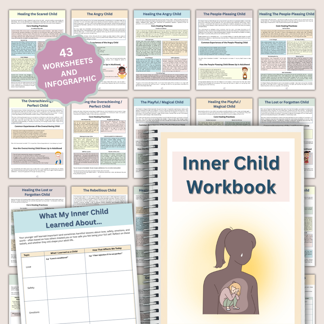Inner Child Healing Worksheets, Therapy Bundle For Adults