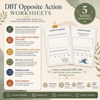 DBT Opposite Action Worksheet, Printable Skill For Adults And Teens