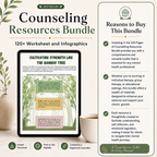 Counseling Worksheets Bundle, Printable Therapy Resources For Therapists