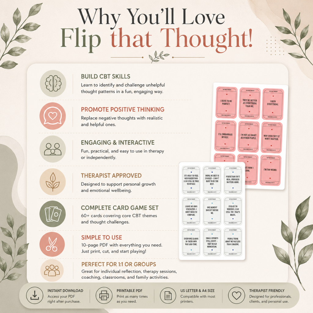 CBT Game Therapy Tool, Thought Reframing For Teens
