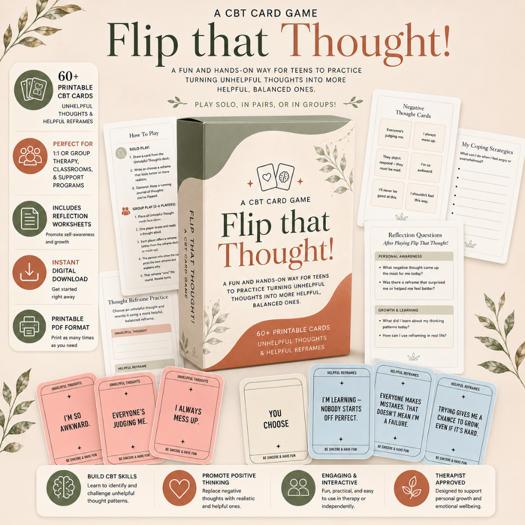 CBT Game Therapy Tool, Thought Reframing For Teens